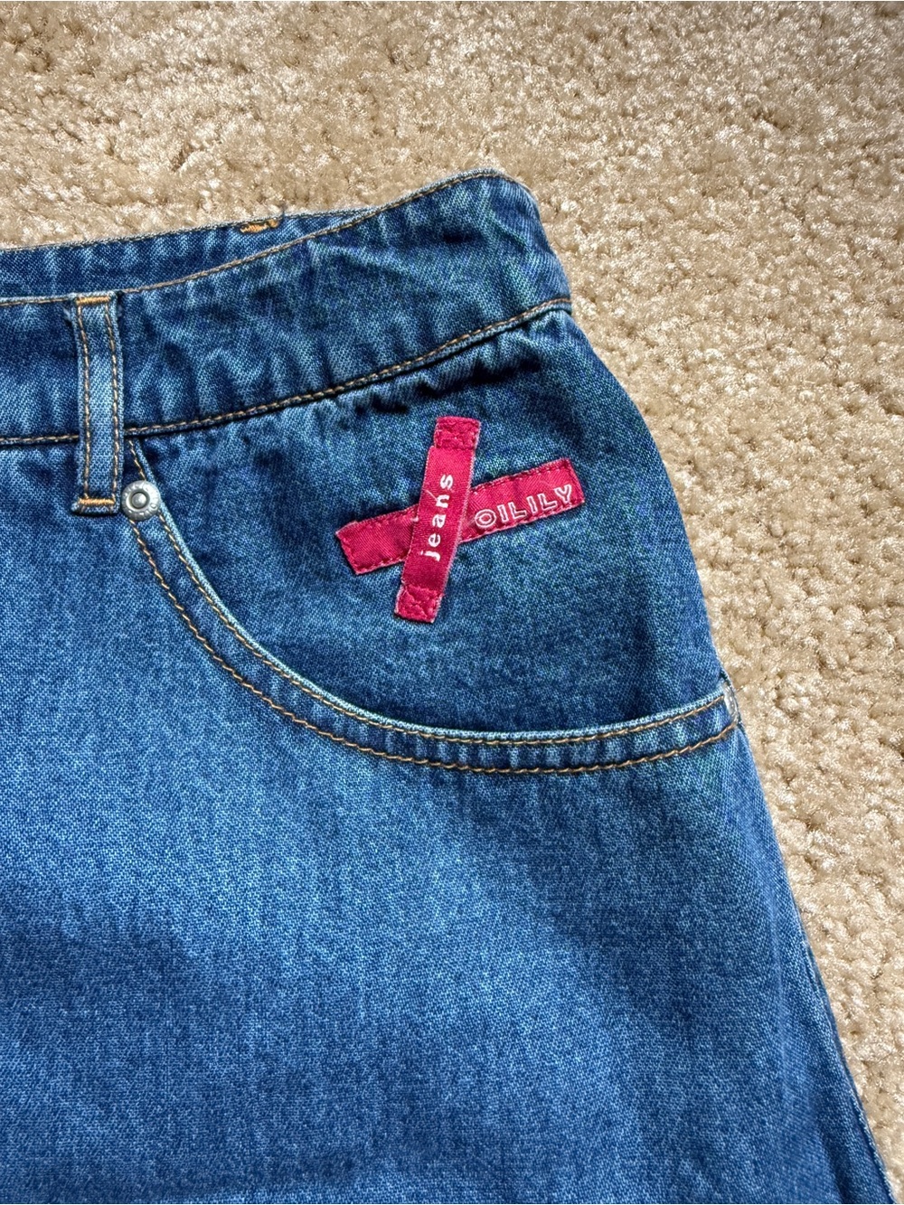 Oilily Blue Denim Mini Skirt with Tropical Embroidery - Picture 5 of 10